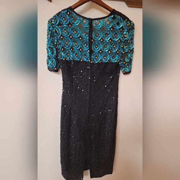 Vintage Stenay 100% Silk Sequin Beaded Knee-length Dress Womens Size 4 - Picture 7 of 7